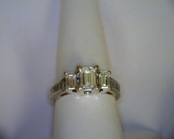 Emerald Cut 3 Stone Ring