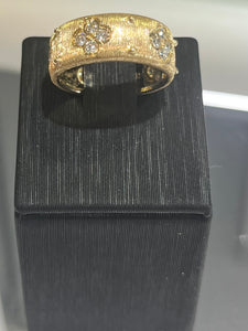 Gold Brushed Diamond Ring