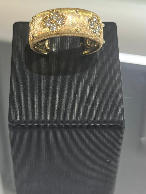 Gold Brushed Diamond Ring