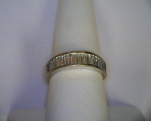 Platinum Baguette Diamond Band