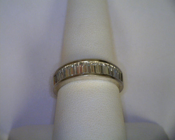 Platinum Baguette Diamond Band