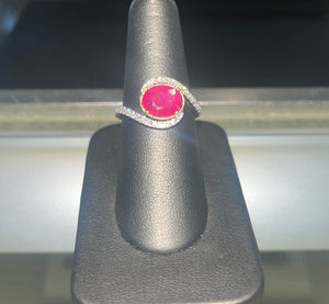 Oval Ruby and Diamond Ring