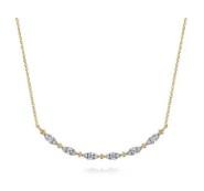 Curved Diamond Bar Necklace