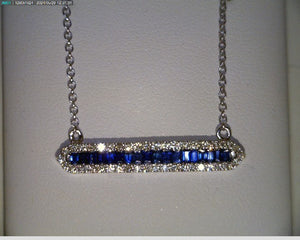 Sapphire and Diamond Bar Pendant