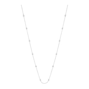 White Gold Bead Station Necklace