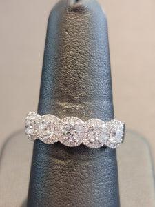 5 Stone Halo Ring