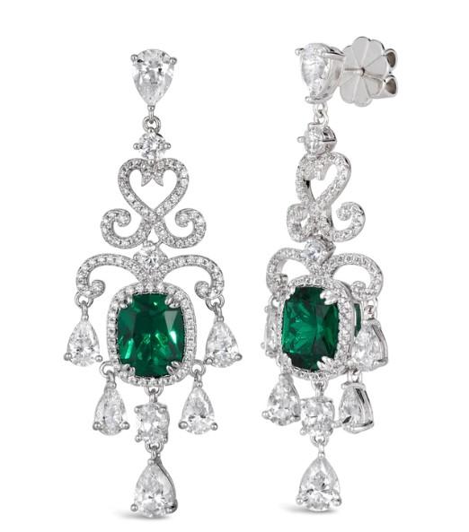 Diana 44 Emerald Chandelier Earrings