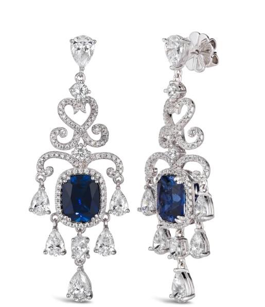 Diana 44 Sapphire Chandelier Earrings