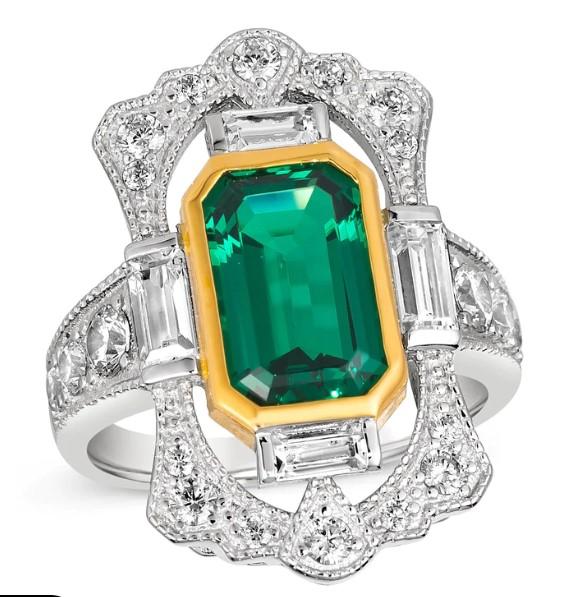Grace 45 Emerald Green Ring