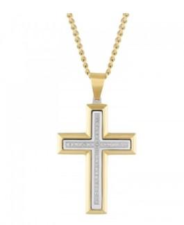 Stainless Steel/ Yellow Cross