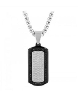 Black Diamond Dog Tag Pendant