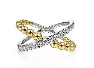 Criss-Cross Two-Toned Ring
