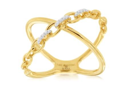 Diamond Criss Cross Ring