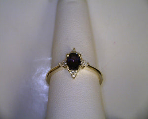 Oval Spinel Diamond Ring