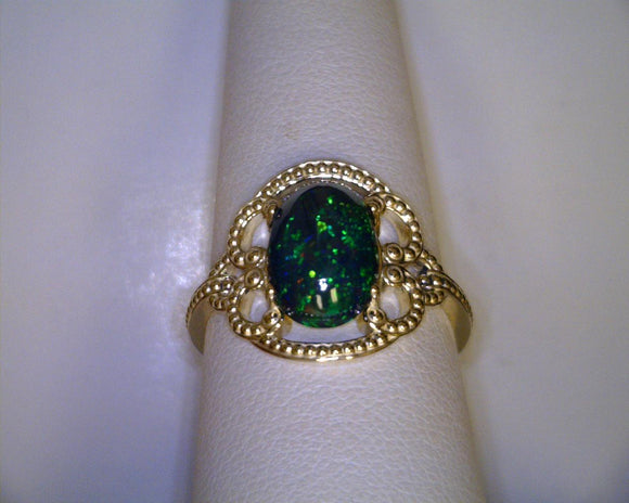 Oval Andamooka Opal Ring
