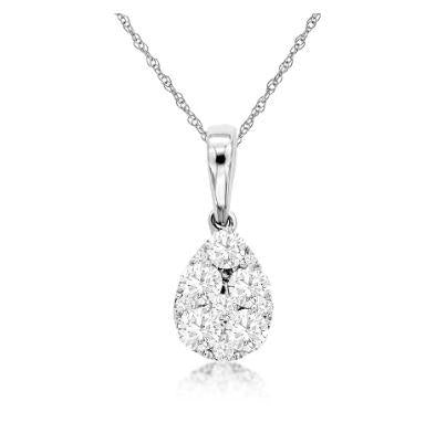 Pear Shape Diamond Cluster Pendant