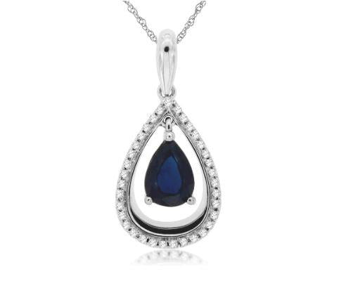 Sapphire and Diamond Drop Pendant