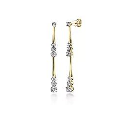 Diamond Station Drop Earrings