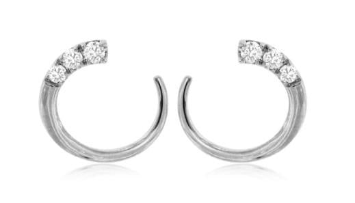 Diamond Curved Hoop Earrings