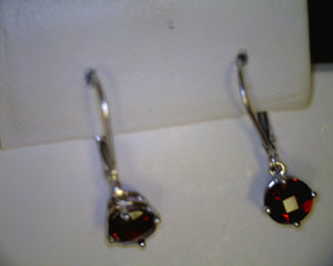 Checkerboard Garnet Earrings