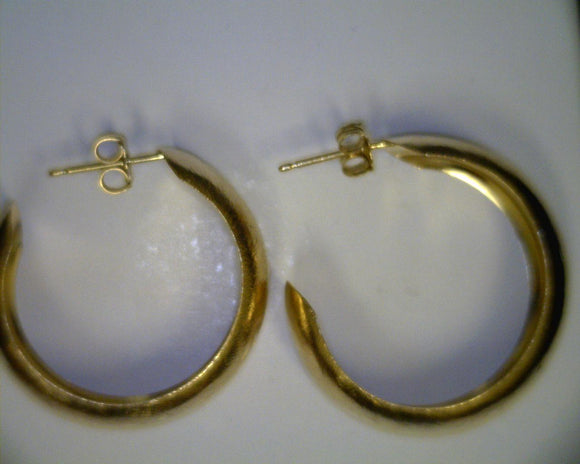 Gold Hoop Brushed Earrings