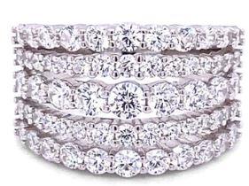 Five Row Crystalline Ring