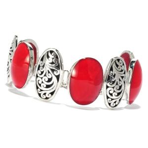 Coral Oval Link Bracelet