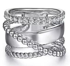 White Sapphire Bujukan Twisted Ring