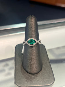 Infinity Emerald Diamond Ring