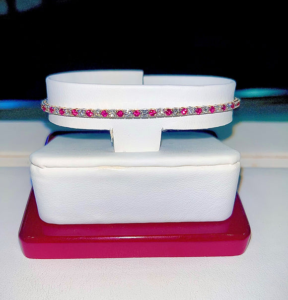 Two-Tone Ruby Tennis Bracelet