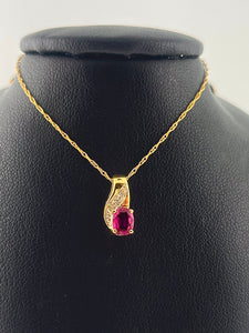 Ruby and Diamond Swirl Pendant