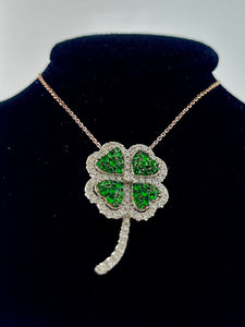 Diamond Tsavorite Clover pendant