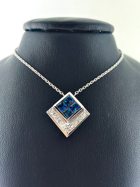 14kw Sapphire and Diamond Pendant
