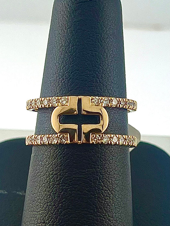 Diamond Contemporary Cross Ring