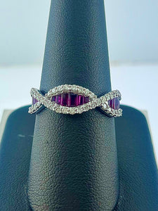 Ruby and Diamond Twist Ring