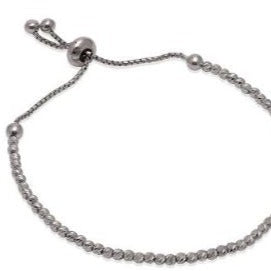 Diamond Cut Bead Adjustable Bolo Bracelet