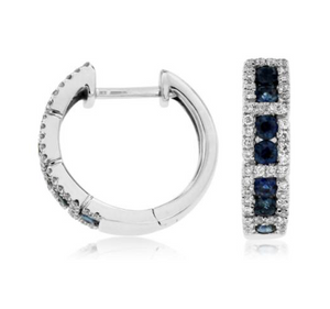 Sapphire and Diamond Hoops