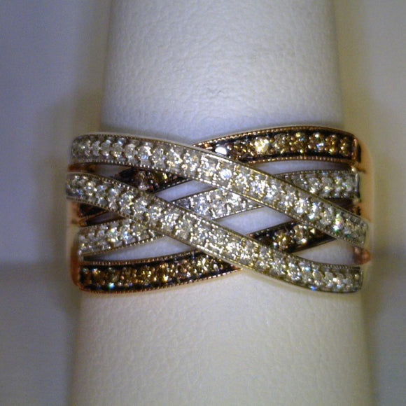 White & Chocolate Diamond Ring