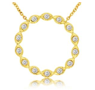 Diamond Bezel Circle Necklace