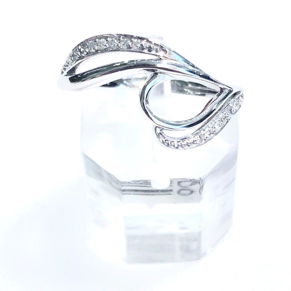10K Swirl Diamond Semi Mount Ring