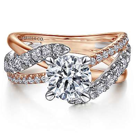 Contemporary Twist Diamond Engagement Ring