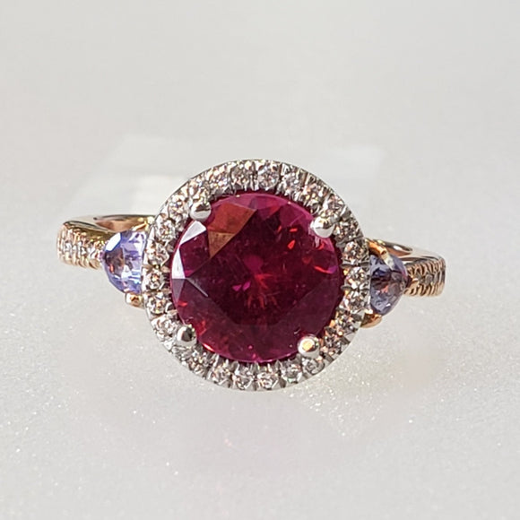 Rubelite and Tanzanite Ring