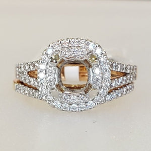 14K Rose Gold Diamond Wedding Set