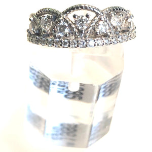 14k White Gold Diamond Tiara Ring