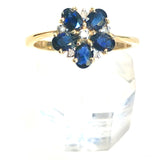 Sapphire Cluster Flower Ring