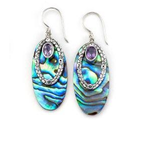 Bora Bora Amethyst & Abalone Earrings