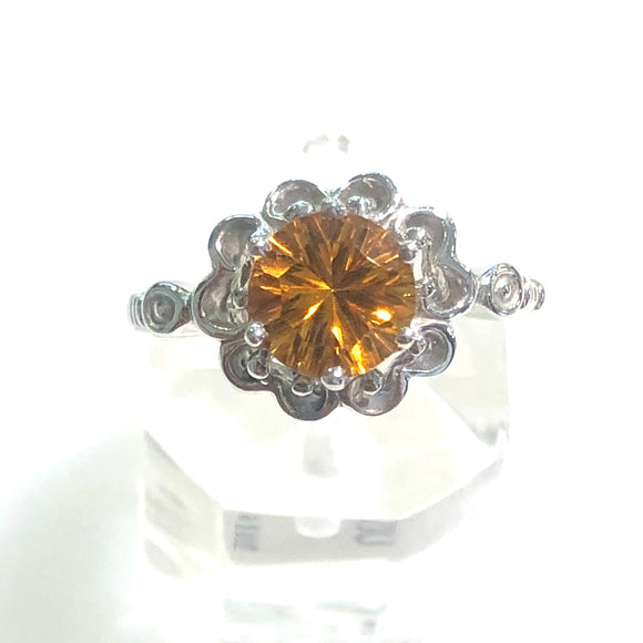 Flower Design Citrine Ring