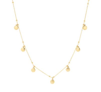 Gold Necklace w/ 7 Discs