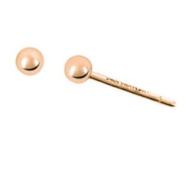 Rose Gold High Polished 4mm Ball Earrings