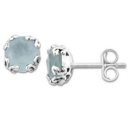 Aquamarine Glow Stud Earrings